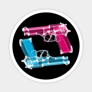 Red and Blue Guns Magnet